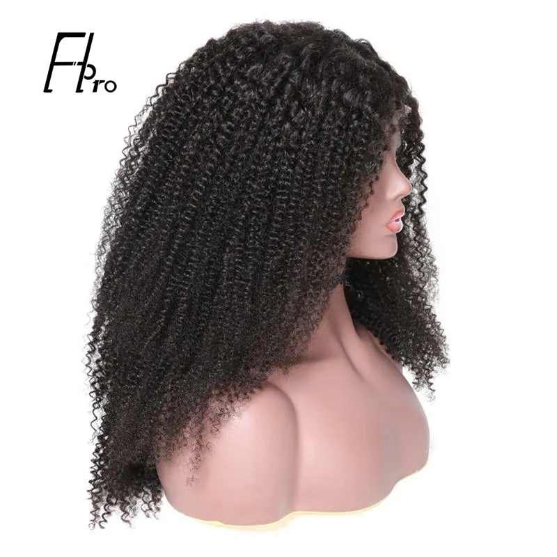 Full Lace Wigs Kinky Curly Natural Black Virgin Hair 150% Density